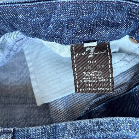 7 for all Mankind "A" Pocket Low Rise Jeans Size 28 Medium Wash Denim Wide Leg - Picture 11 of 13
